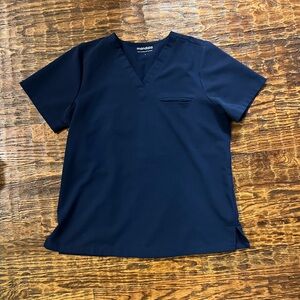Mandala Scrub Top Navy Blue Large